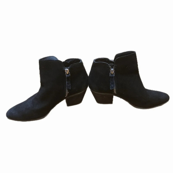 Frye Judy Black Suede Leather Booties Double Zipper - Picture 3 of 6